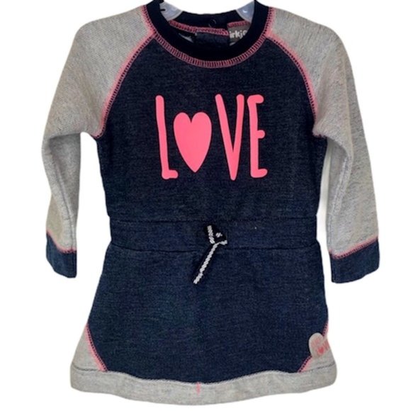Dirkje Girls Girls Sweat Love sign Dress 9 Months - Picture 1 of 6